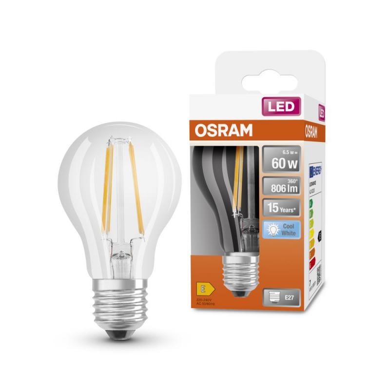 OSRAM E27 LED Lampe Retrofit Classic 6.5W wie 60W 4000K neutralweißes Licht in Birnenform